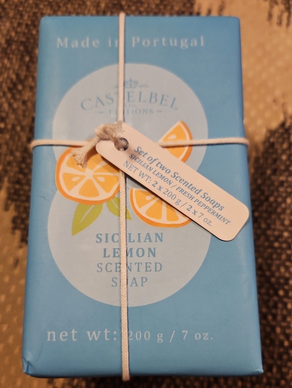 Sicilian Lemon Scented Soap - Blue & Fresh Peppermint Scented Soap
